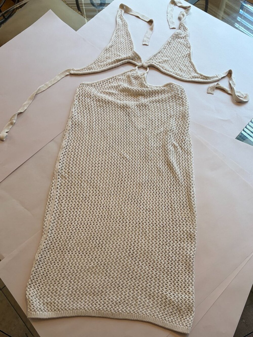 New VS Beachwear Crochet Plunge Cut-Out Midi Dress Size M - Picture 16 of 16